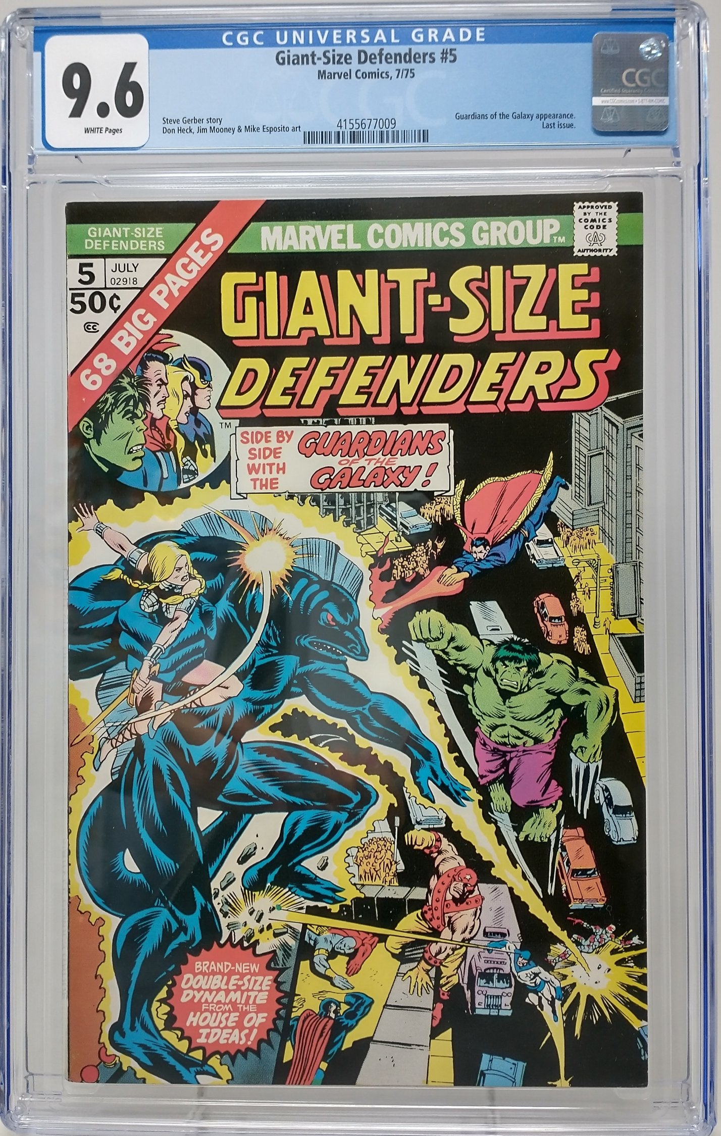 GIANT-SIZE DEFENDERS #5 - MARVEL 1975 - CGC 9.6 - INTRO VANCE ASTROVIK