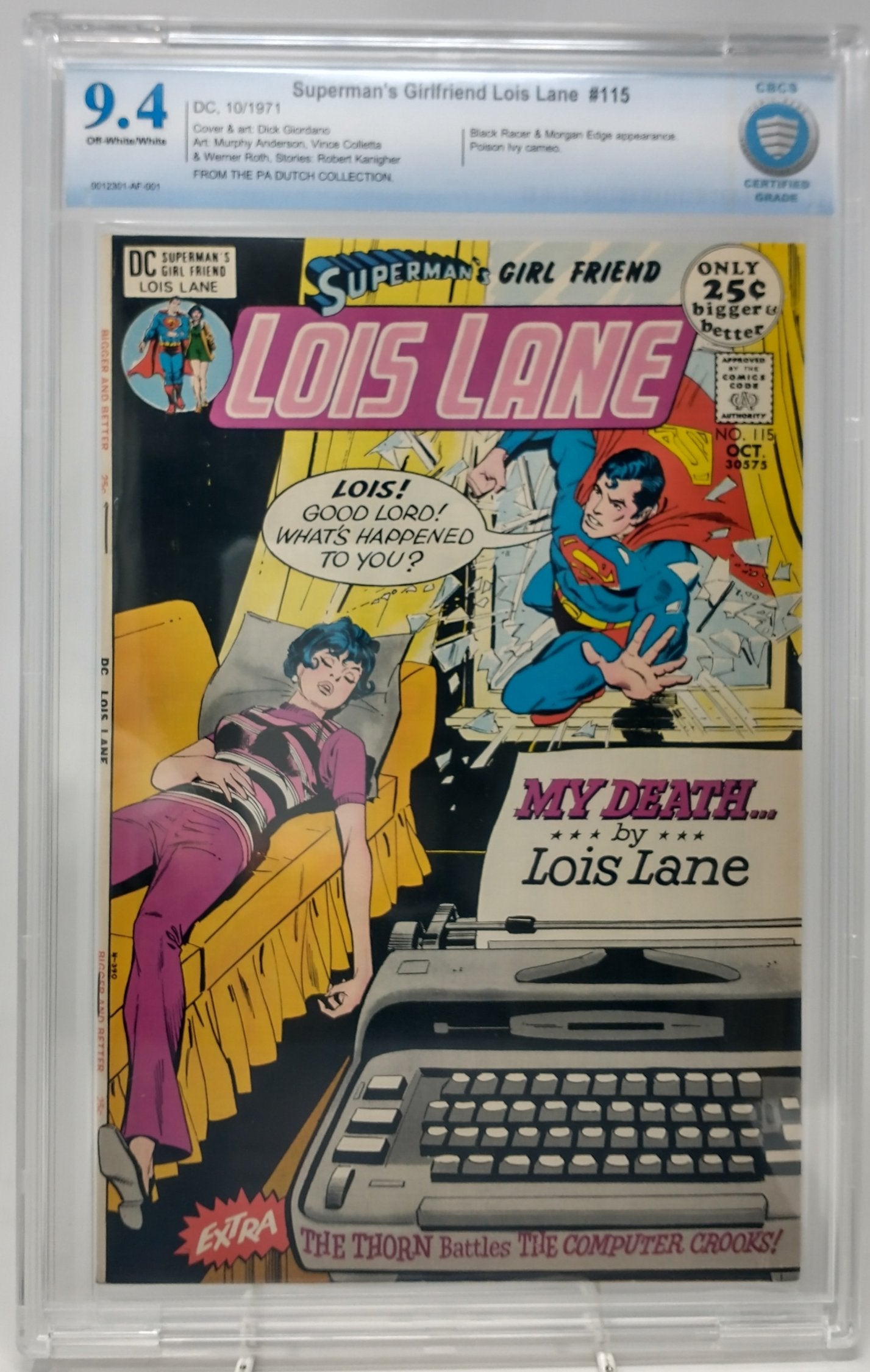 SUPERMAN'S GIRLFRIEND LOIS LANE #115 - DC 1971 - CBCS 9.4 - POISON IVY CAMEO