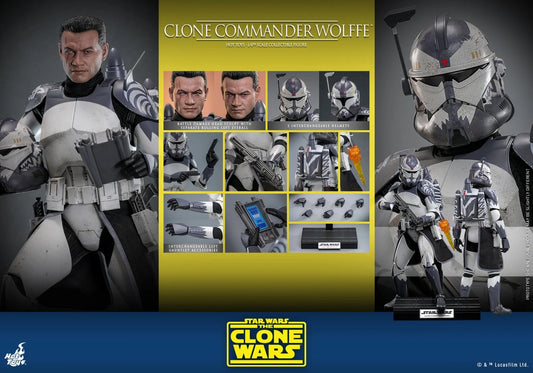 HOT TOYS STAR WARS CLONE COMMANDER WOLFFE THE CLONE WARS TMS 141 AF