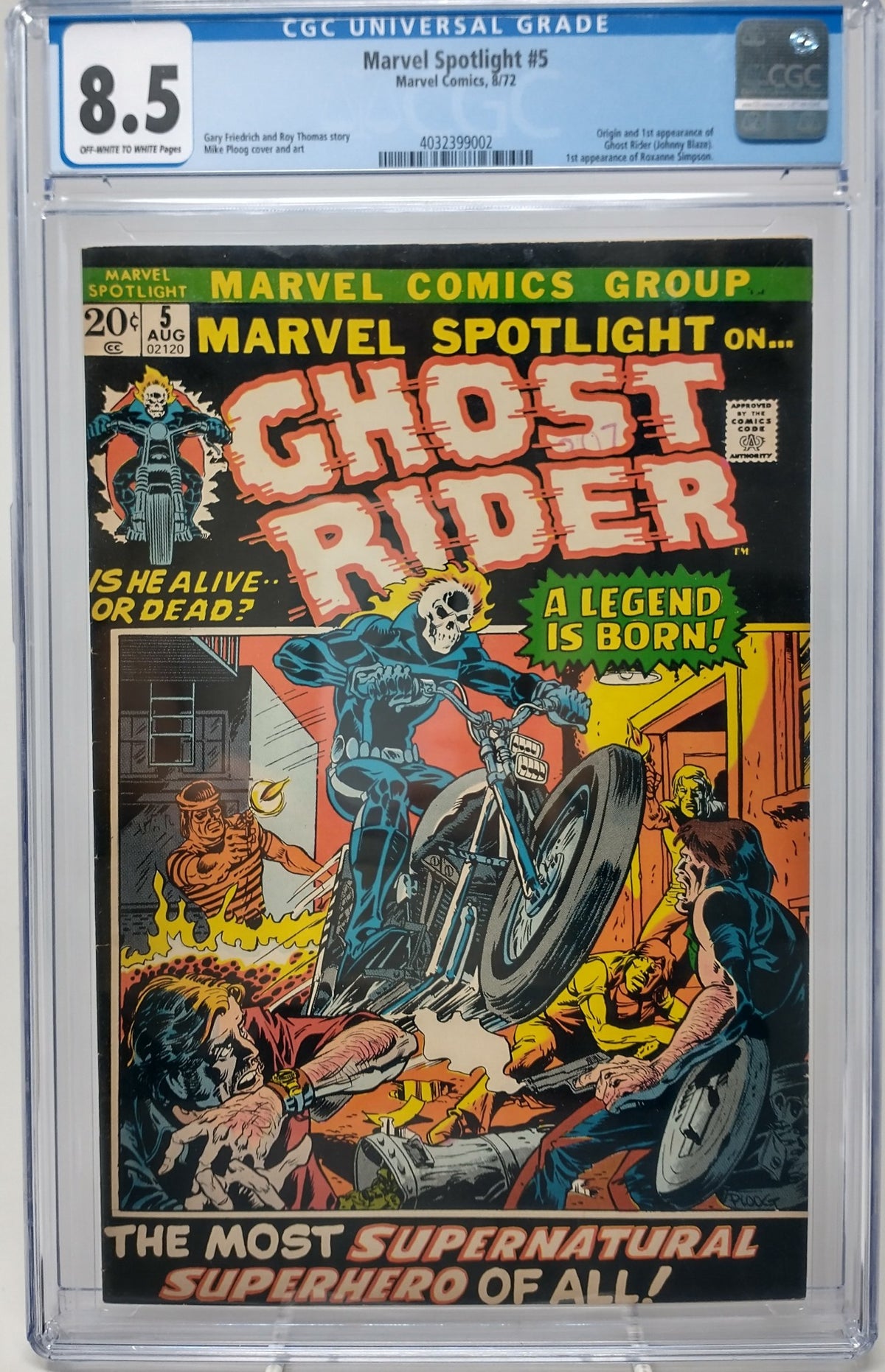 MARVEL SPOTLIGHT #5 - MARVEL 1972 - CGC 8.5 - 1ST GHOST RIDER