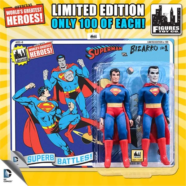 2-PACK DC RETRO SUPERMAN / BIZARRO 8IN AF