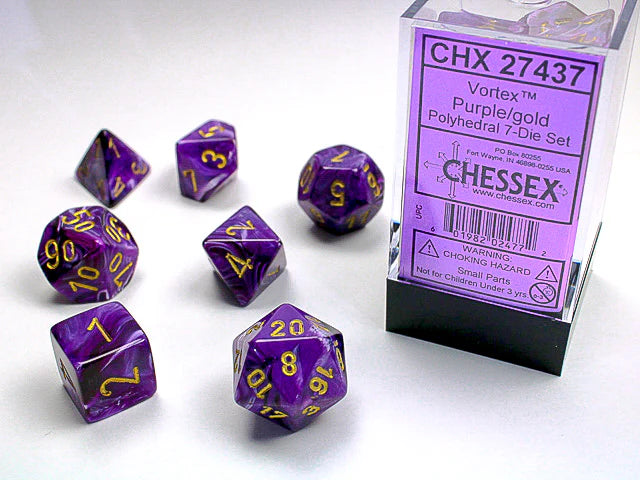 CHX VORTEX 7 DIE PURPLE / GOLD DICE
