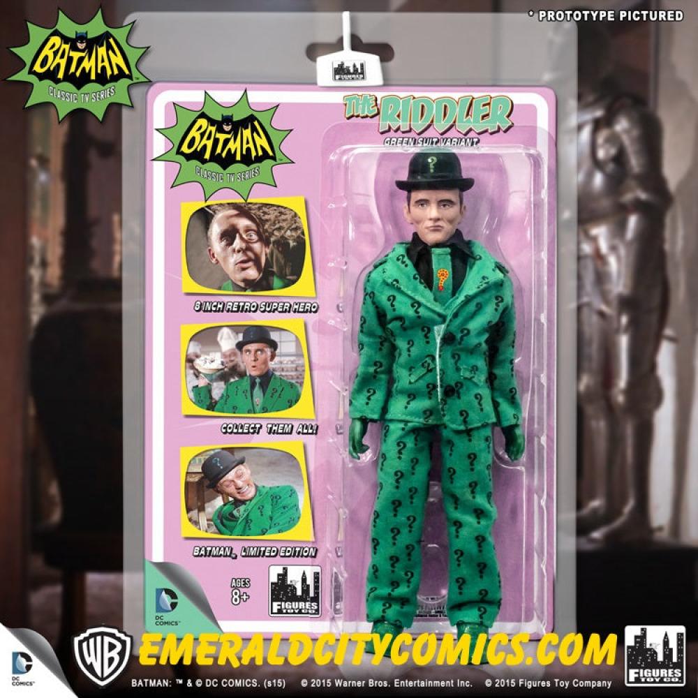 BATMAN 66 RETRO RIDDLER SUIT VAR 8IN EMERALD CITY EXCLUSIVE MEGO STYLE AF