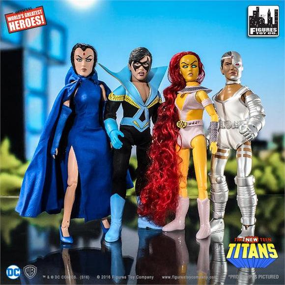 TEEN TITANS RETRO NTT ARTISTS PROOF SET OF 4 GEORGE PEREZ SIGNED 8IN AF EC EXCLUSIVE VAULT COLLECTIBLES EMERALD CITY