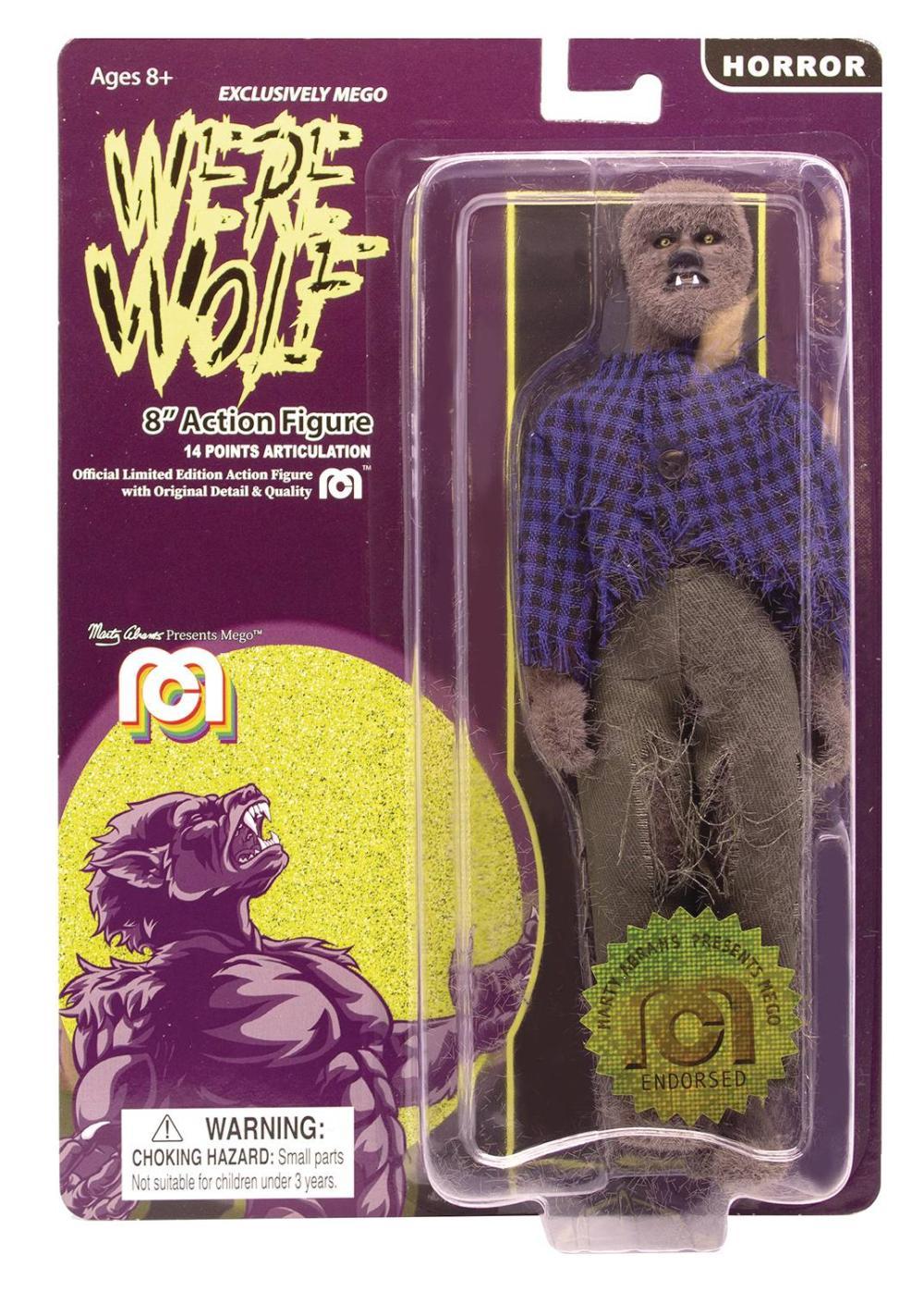 MEGO HORROR WOLFMAN FLOCKED 8-IN RETRO FOTSW UNIVERSAL MONSTERS AF
