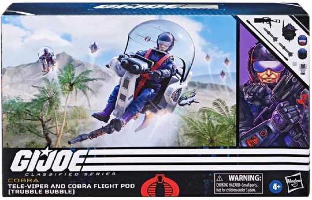 GI JOE CLASSIFIED XLARGE TELE-VIPER AND COBRA FLIGHT POD TRUBBLE BUBBLE 6IN AF