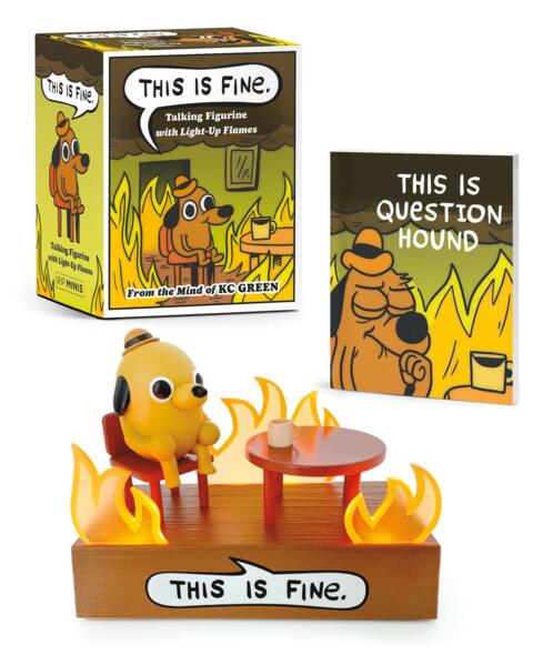 BOOK KIT THIS IS FINE TALKING FIGURINE