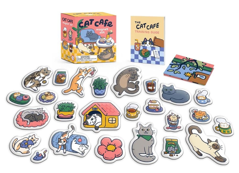 BOOK KIT CAT CAFE MAGNET SET