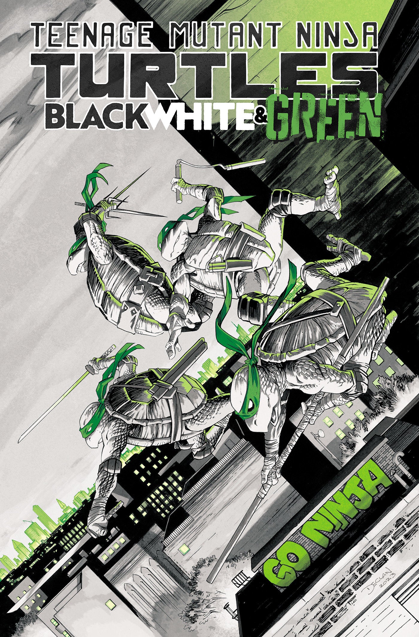 TMNT BLACK WHITE & GREEN TP TEENAGE MUTANT NINJA TURTLES