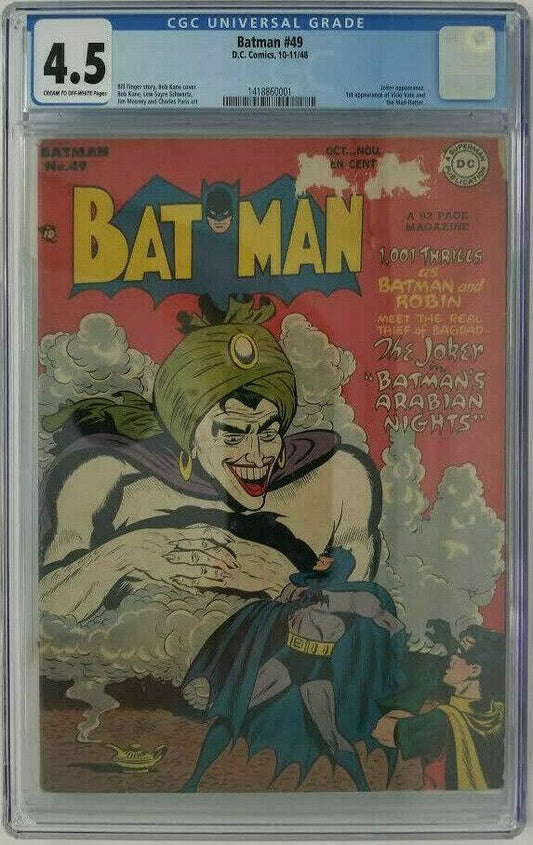 BATMAN #49 - 1948 DC - CGC 4.5 VG+ - 1ST VICKI VALE & MAD-HATTER