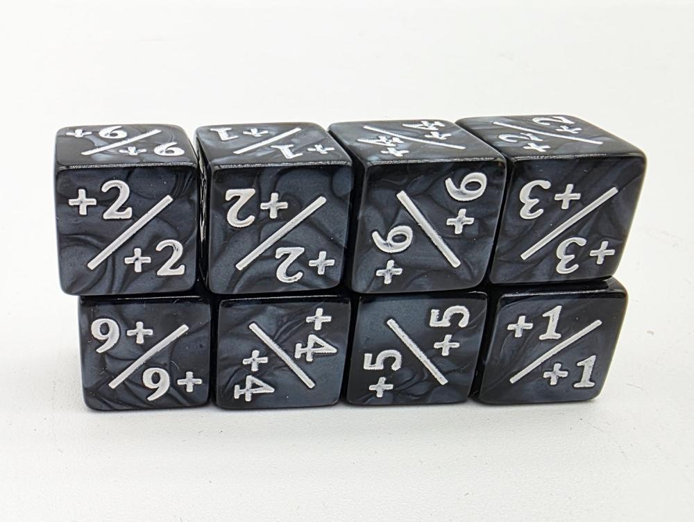 MTG Counters: +1/+1 Pearl Black White 12
