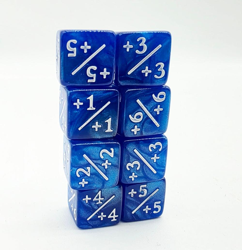 MTG Counters: +1/+1 Pearl Blue White 8