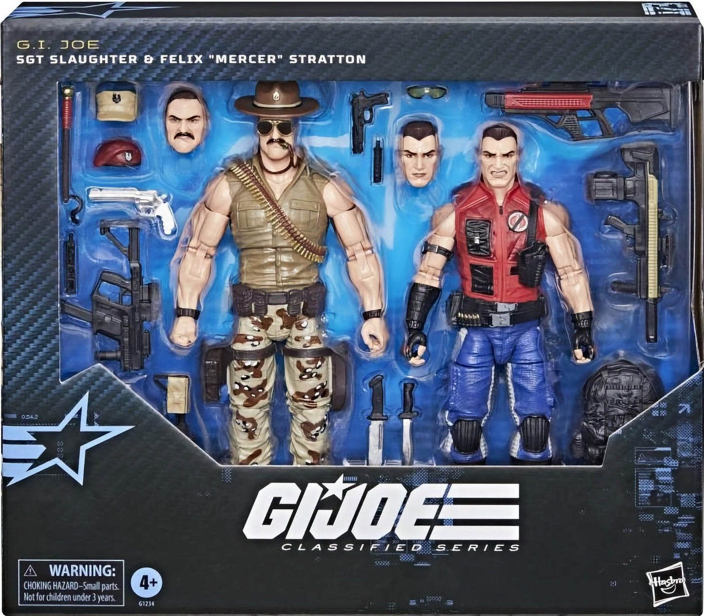GI JOE CLASSIFIED LARGE SGT SLAUGHTER AND MERCER 6IN AF