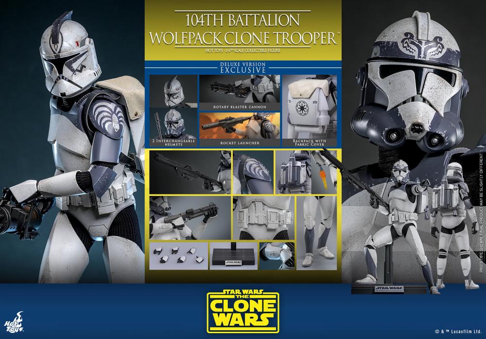 HOT TOYS SW 104TH BATTALION WOLFPACK CLONE TROOPER DX TMS 143 AF
