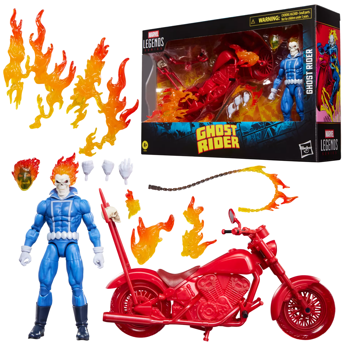 MARVEL LEGENDS LARGE NEW GHOST RIDER JOHNNY BLAZE W/CYCLE AF