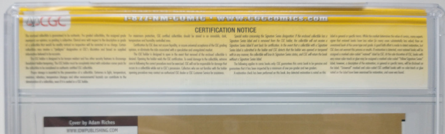 GI JOE A REAL AMERICAN HERO #212 EC EXCLUSIVE VAR COVER SIGNED BY ADAM RICHES CGC 9.8 COBRA COMMANDER SKETCH