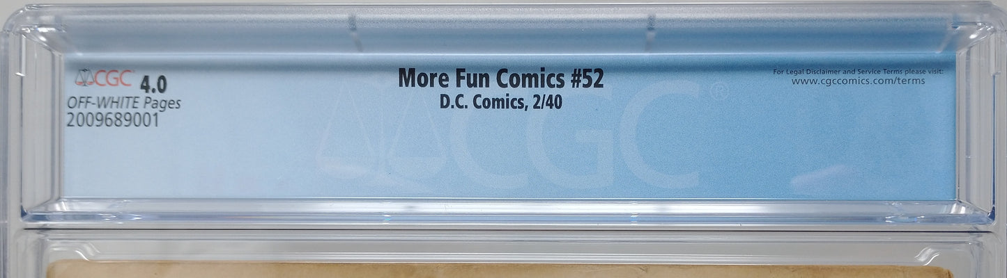 MORE FUN COMICS #52 - DC 1940 - CGC 4.0 - ORIGIN 1ST SPECTRE