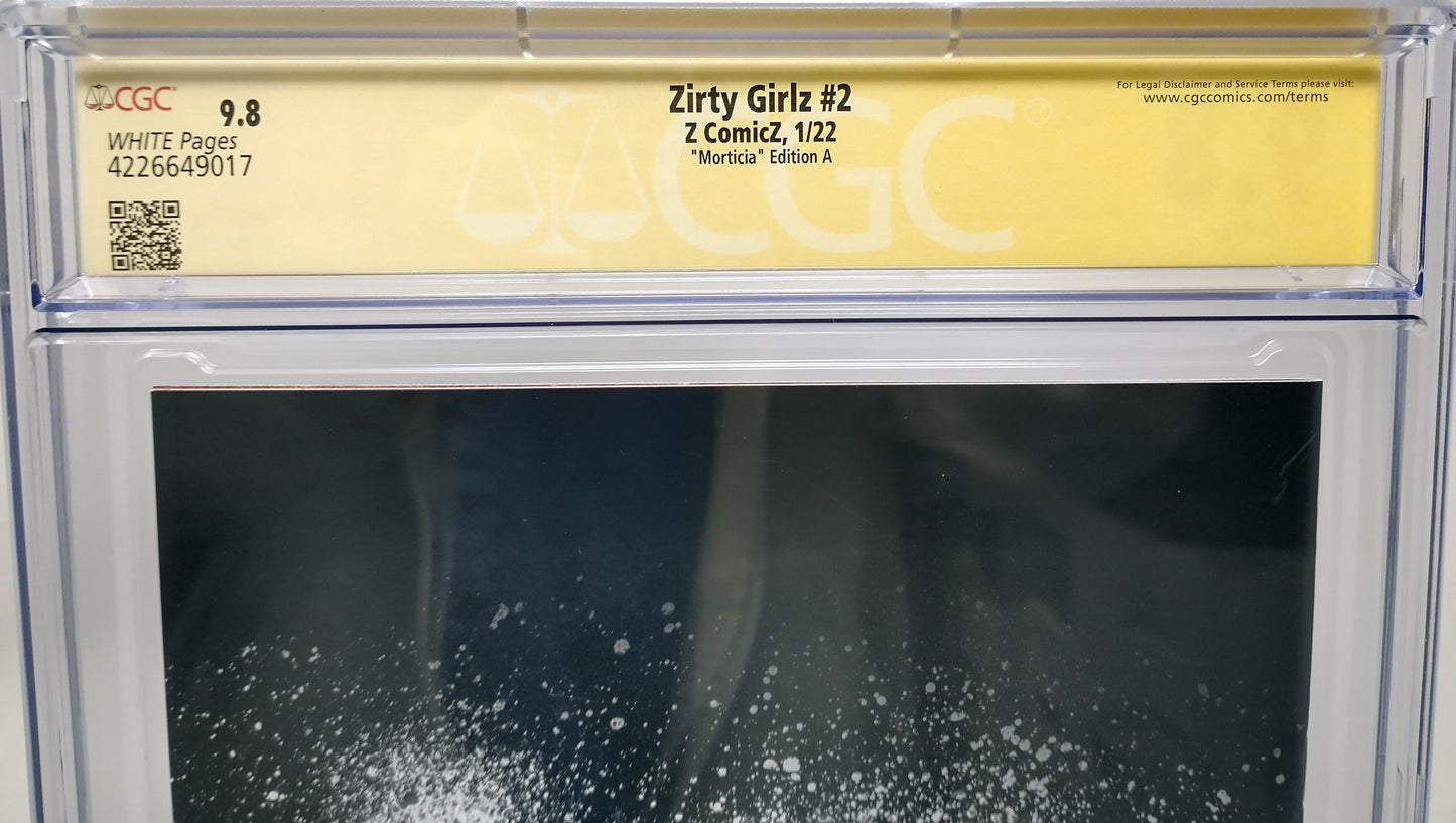 ZIRTY GIRLZ #2 - Z COMICZ 2022 - CGC 9.8 - MORTICIA CVR SIGNED NATHAN SZERDY