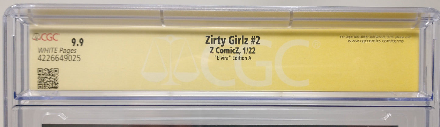 ZIRTY GIRLZ #2 - Z COMICZ 2022 - CGC 9.8 - ELVIRA CVR NATHAN SZERDY SIGNED