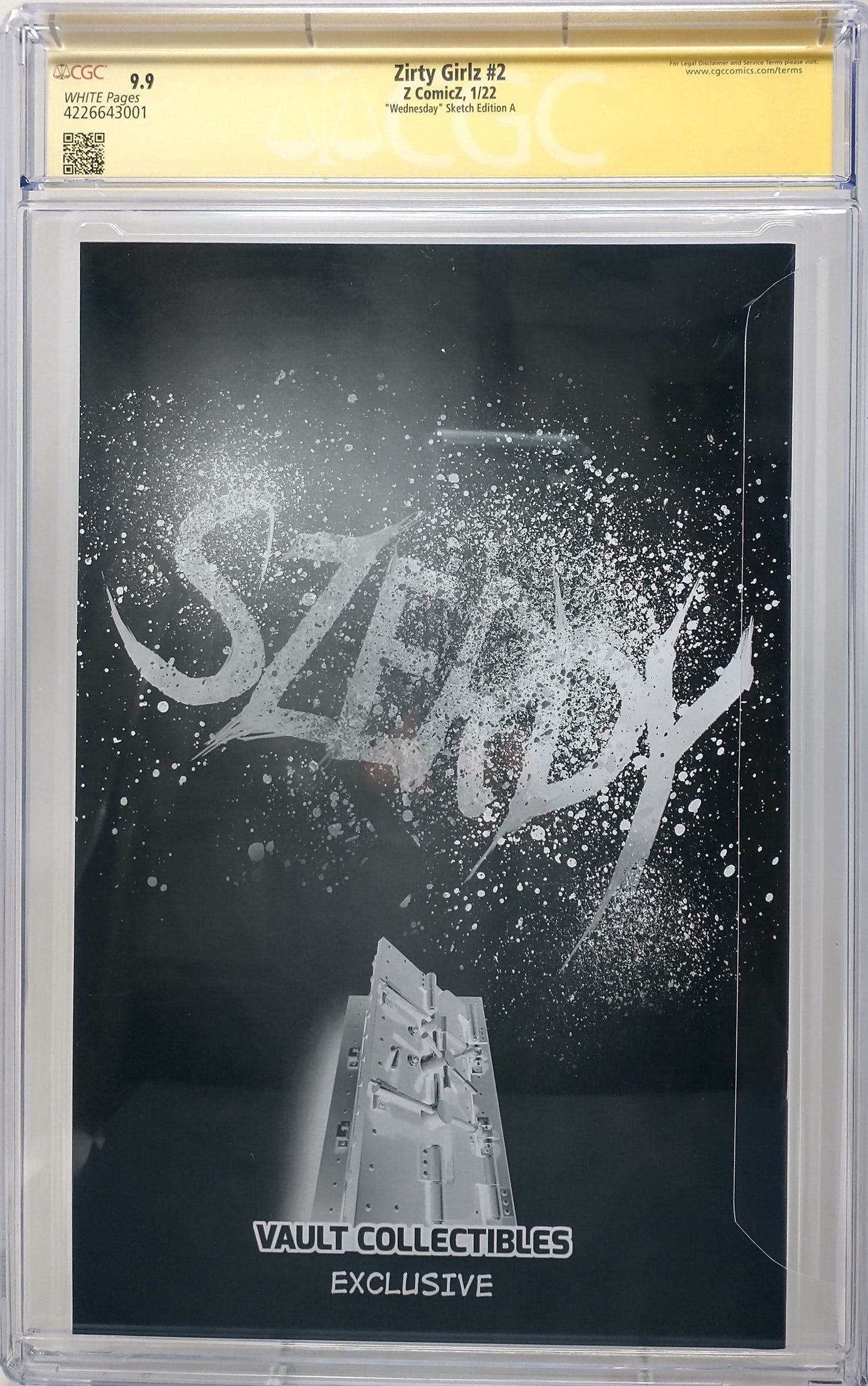 ZIRTY GIRLZ #2 - Z COMICZ 2022 - CGC 9.9 - WEDNESDAY B&W NATHAN SZERDY