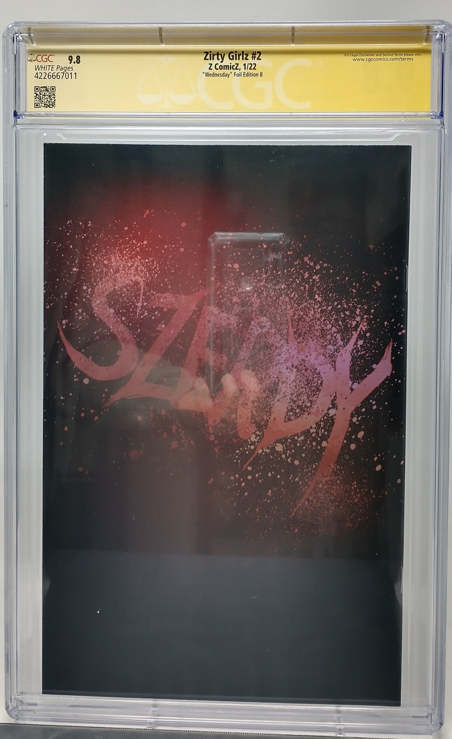 ZIRTY GIRLZ #2 - Z COMICZ 2022 - CGC 9.8 - WEDNESDAY TOPLESS FOIL NATHAN SZERDY