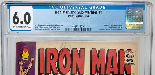 IRON MAN AND SUB-MARINER #1 - MARVEL 1968 - CGC 6.0 - PRELUDE TO IRON MAN #1