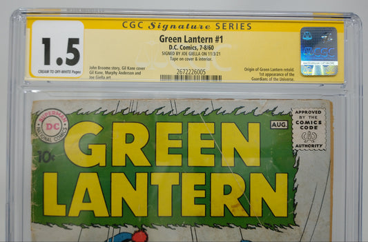 GREEN LANTERN #1 - DC 1960 - CGC 1.5 - 1ST GUARDIANS OF THE UNIVERSE, SIGNED