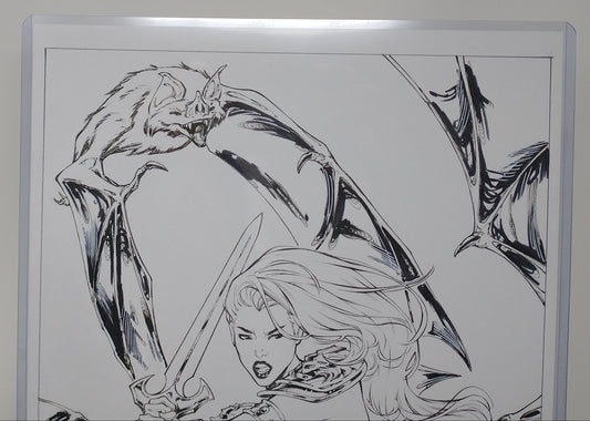 RED SONJA ORIGINAL ART SKETCH BY ELIAS CHATZOUDIS