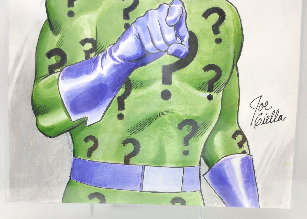 FULL COLOR RIDDLER ORIGINAL SKETCH BY JOE GIELLA