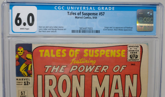 TALES OF SUSPENSE #57 - MARVEL 1964 - CGC 6.0 - 1ST HAWKEYE APPEARANCE