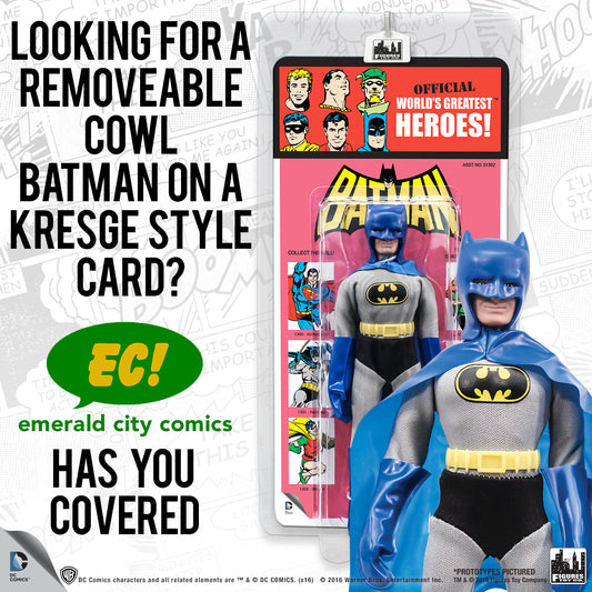 KRESGE RETRO BATMAN REMOVABLE COWL 8IN EC EXCLUSIVE AF - EMERALD CITY