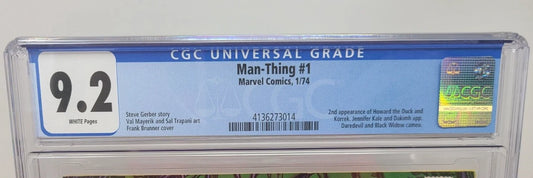 MAN-THING #1 - MARVEL 1974 - CGC 9.2 - 2ND HOWARD THE DUCK