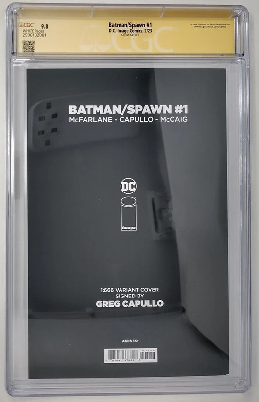 BATMAN SPAWN #1 SKETCH CVR A - CGC 9.8 NM/MT - DC IMAGE 2023 - SIGNED BY GREG CAPULLO