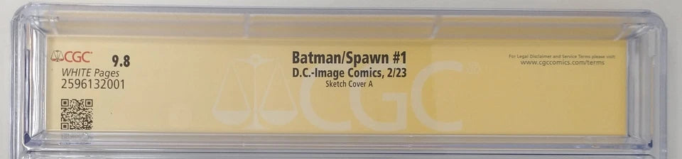 BATMAN SPAWN #1 SKETCH CVR A - CGC 9.8 NM/MT - DC IMAGE 2023 - SIGNED BY GREG CAPULLO