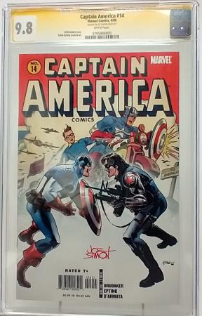 CAPTAIN AMERICA #14 - MARVEL 2006 - CGC 9.8 - JOE SIMON SIGNED