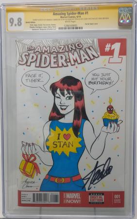 AMAZING SPIDER-MAN #1 - MARVEL 2014 - CGC 9.8 - SKETCH COVER BY AMANDA CONNER
