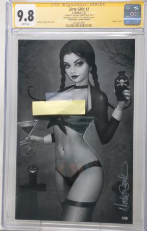 ZIRTY GIRLZ #2 - Z COMICZ 2022 - CGC 9.8 - WEDNESDAY TOPLESS B&W NATHAN SZERDY