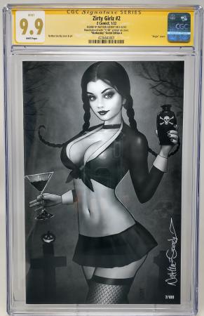 ZIRTY GIRLZ #2 - Z COMICZ 2022 - CGC 9.9 - WEDNESDAY B&W NATHAN SZERDY