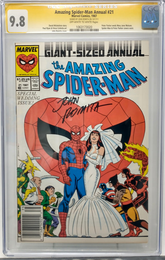 AMAZING SPIDER-MAN ANNUAL #21 - MARVEL 1987 - CGC 9.8 - SIGNED BY JOHN ROMITA