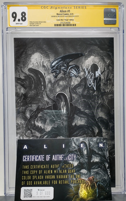 ALIEN #1 - MARVEL 2021 - CGC 9.8 - SIGNED SKETCH BY ALAN QUAH