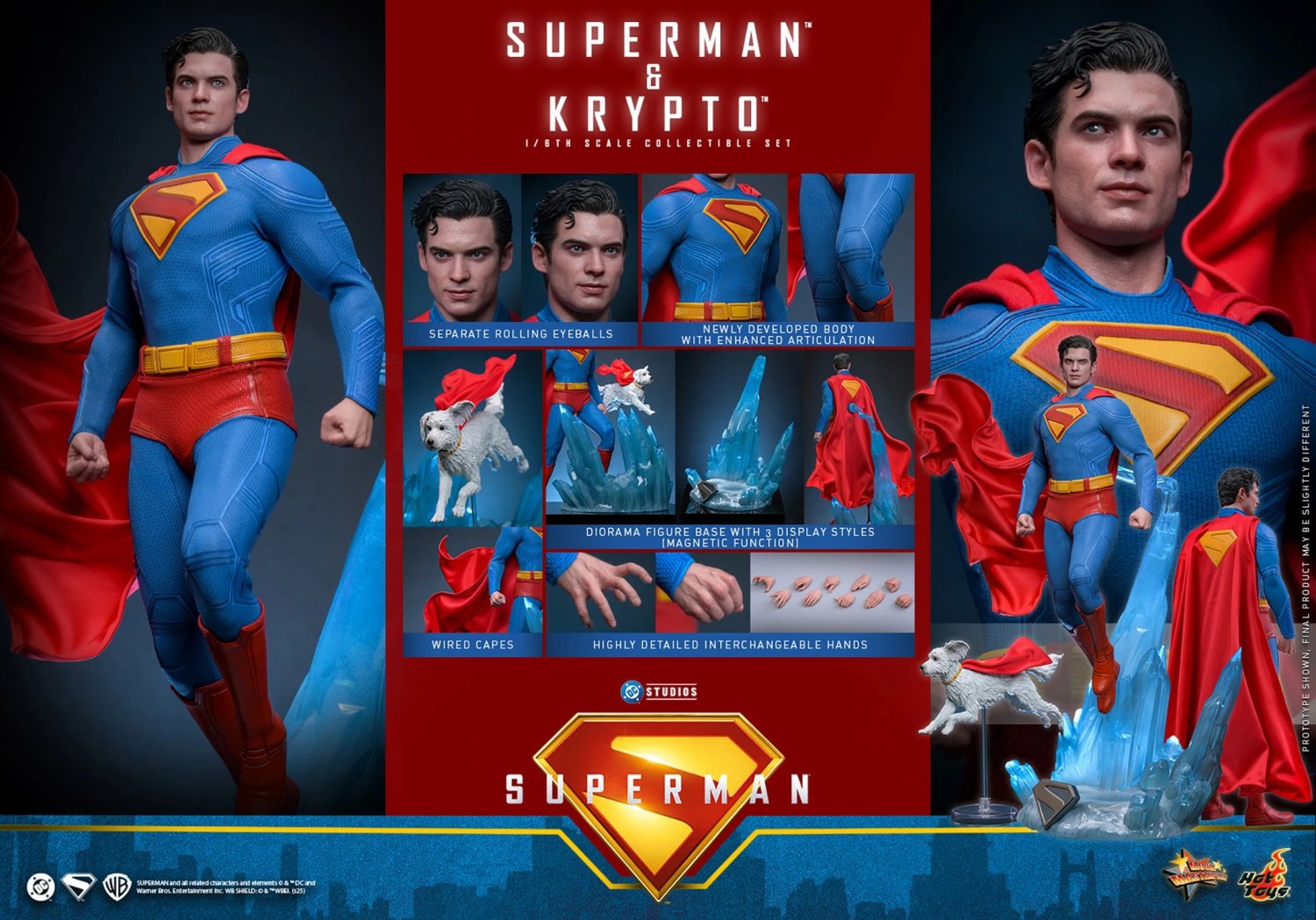 HOT TOYS DC SUPERMAN 2025 SUPERMAN AND KRYPTO MMS 812 AF