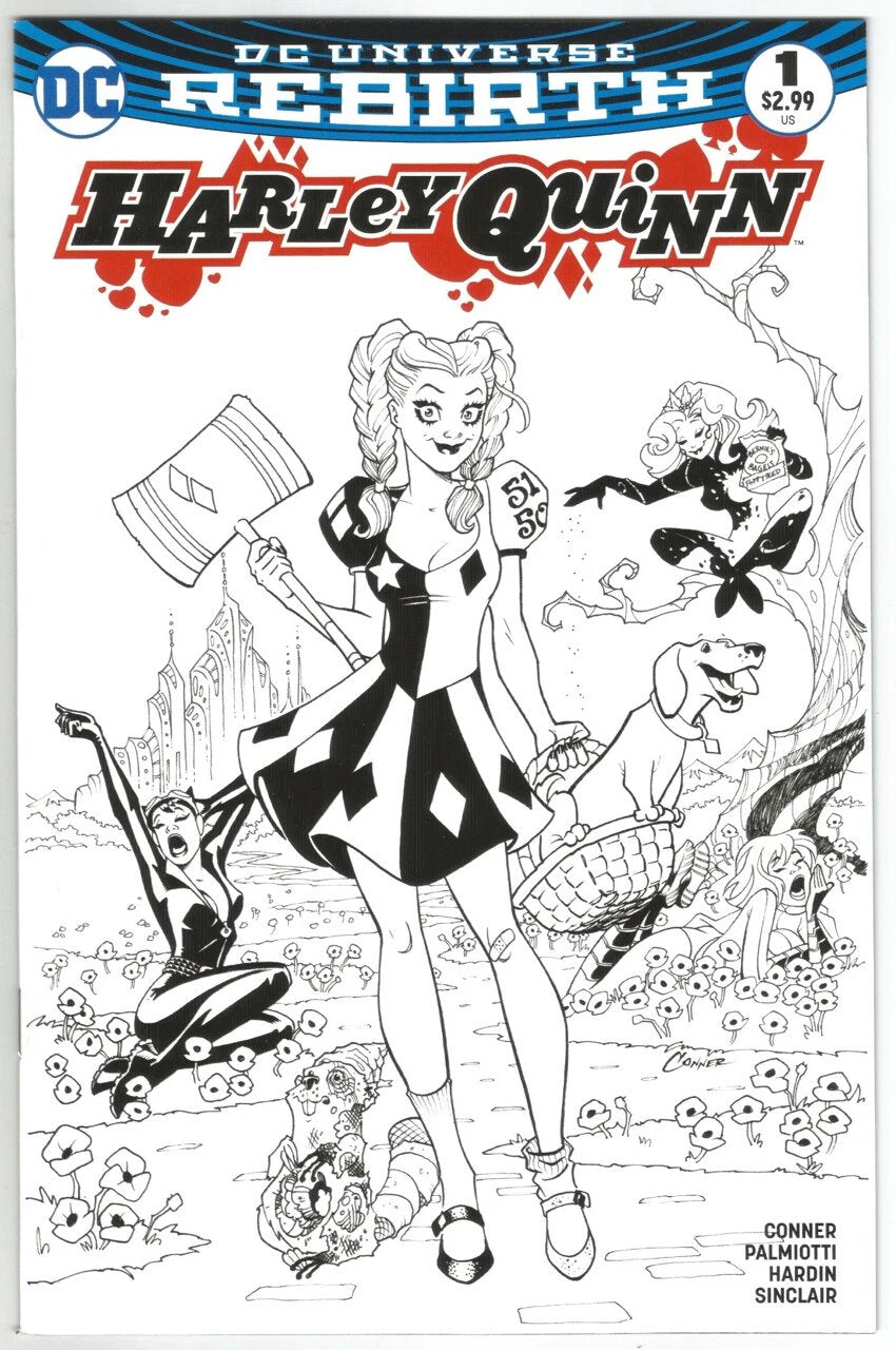 HARLEY QUINN #1 EC EXCLUSIVE B&W VARIANT AMANDA CONNER - EMERALD CITY
