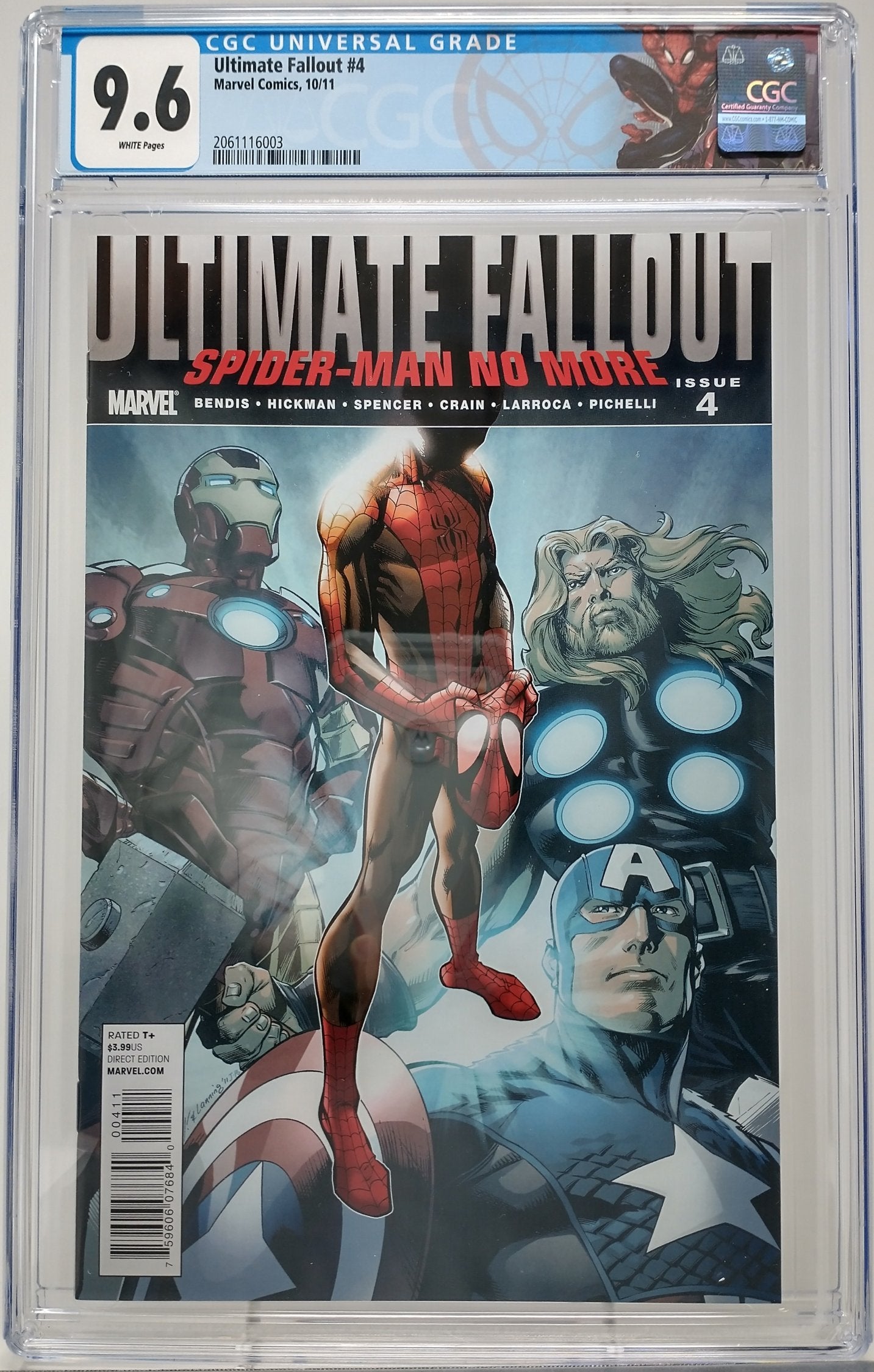 ULTIMATE FALLOUT #4 - MARVEL 2011 - CGC 9.6 - 1ST MILES MORALES