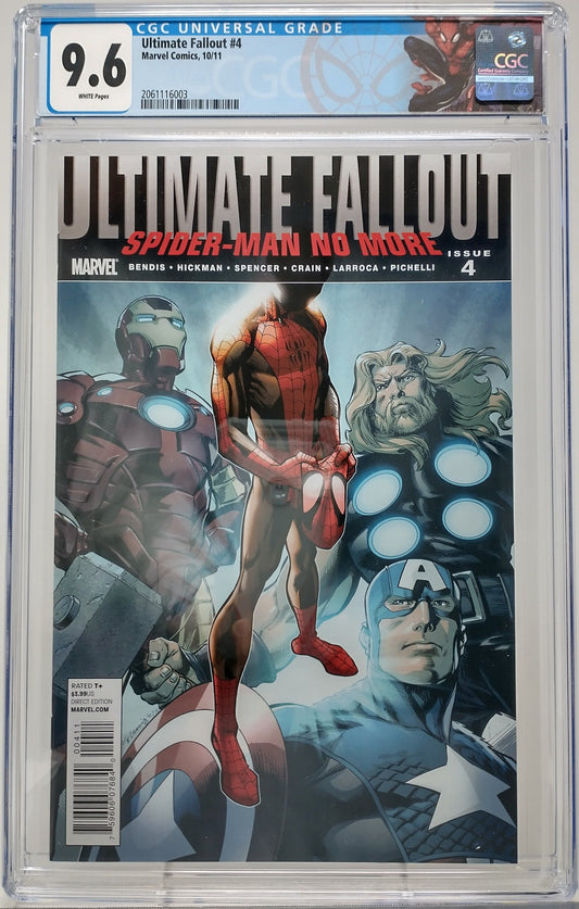 ULTIMATE FALLOUT #4 - MARVEL 2011 - CGC 9.6 - 1ST MILES MORALES