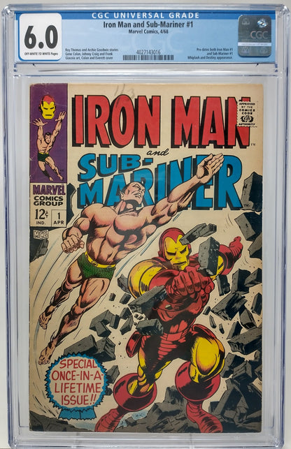 IRON MAN AND SUB-MARINER #1 - MARVEL 1968 - CGC 6.0 - PRELUDE TO IRON MAN #1