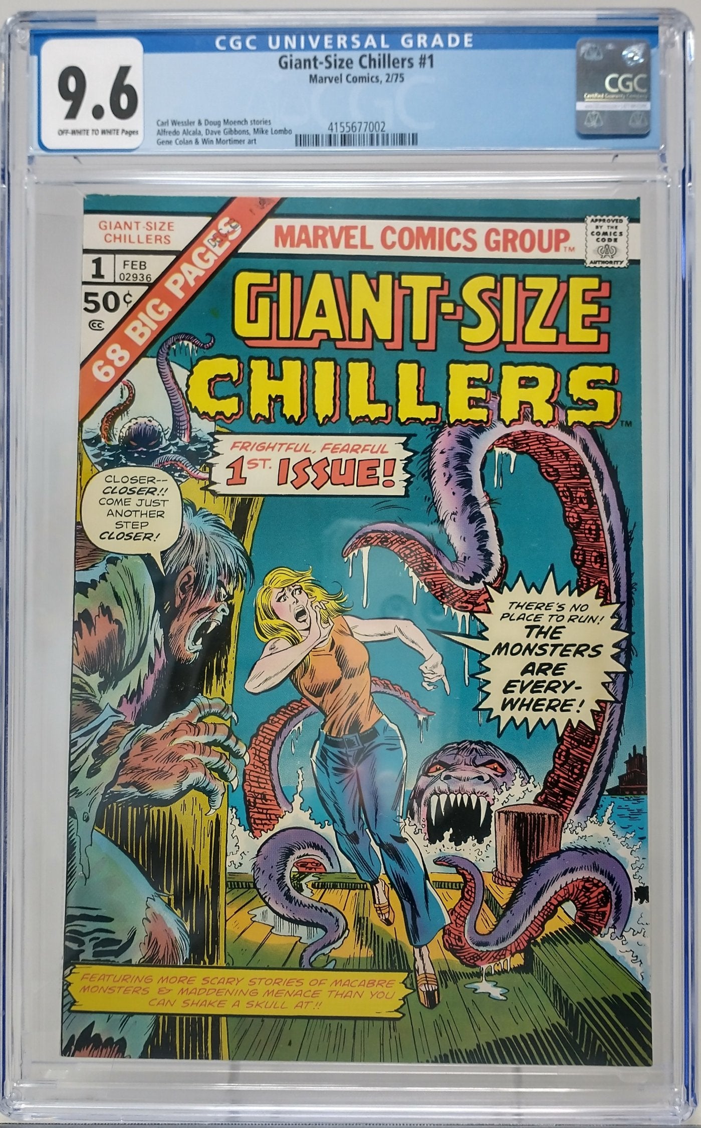 GIANT-SIZE CHILLERS #1 - MARVEL 1975 - CGC 9.6 NM+