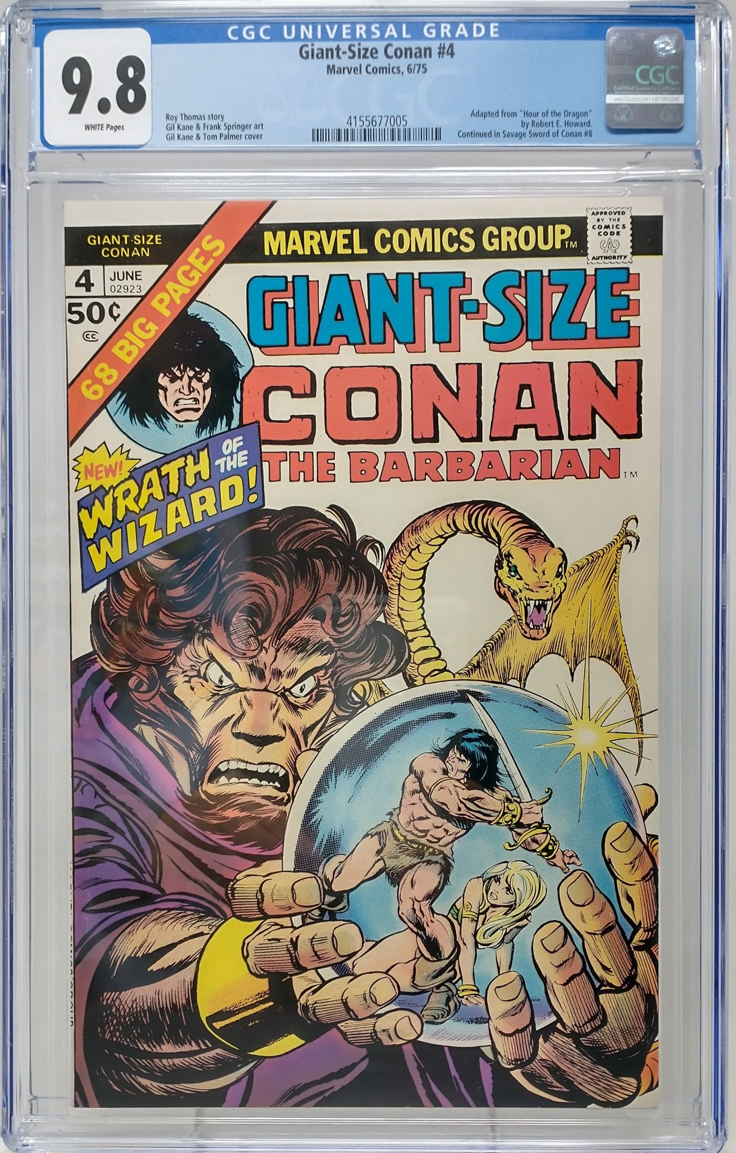 GIANT-SIZE CONAN #4 - MARVEL 1975 - CGC 9.8 - HIGHEST GRADED