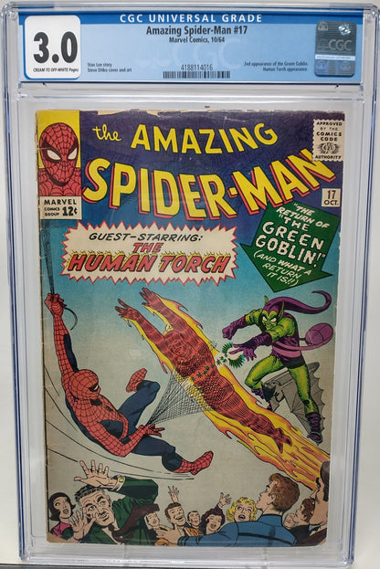 AMAZING SPIDER-MAN #17 - MARVEL 1964 - CGC 3.0 - 2ND GREEN GOBLIN