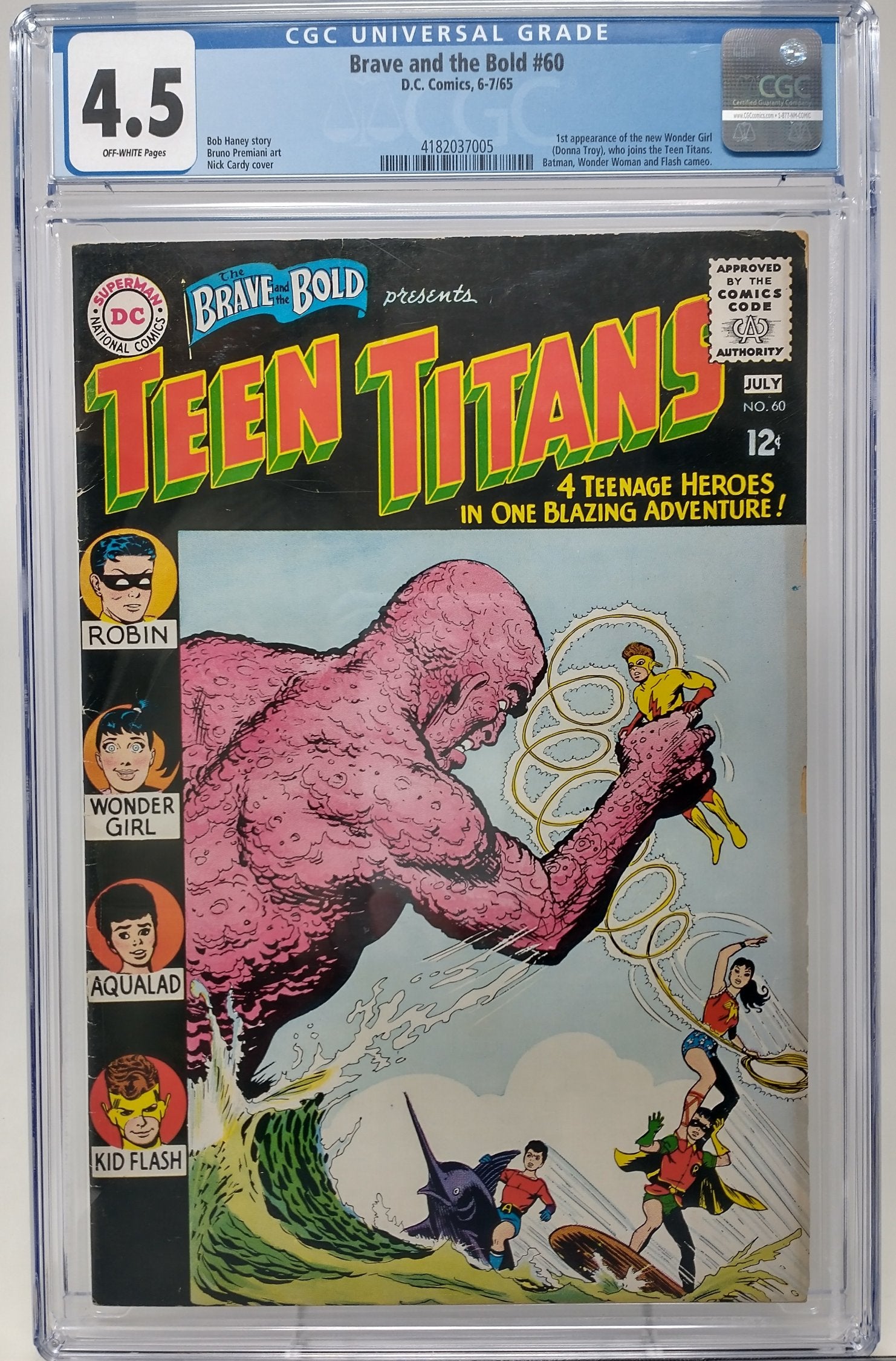 BRAVE AND THE BOLD #60 - DC COMICS 1965 - CGC 4.5 - 1ST DONNA TROY WONDER GIRL