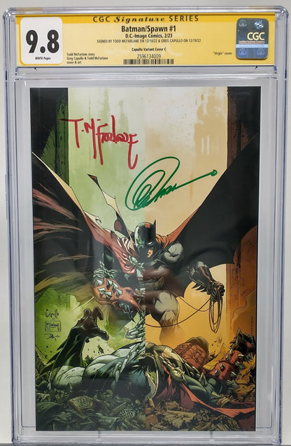 BATMAN/ SPAWN #1 - DC 2023 - CGC 9.8 - SIGNED BY TODD MCFARLANE & GREG APULLO C CVR